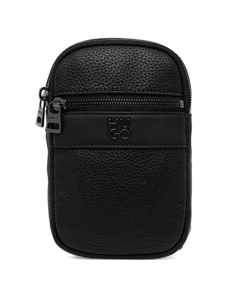 HUGO BOSS Schultertasche mit Logo-Schild - Schwarz Schwarz