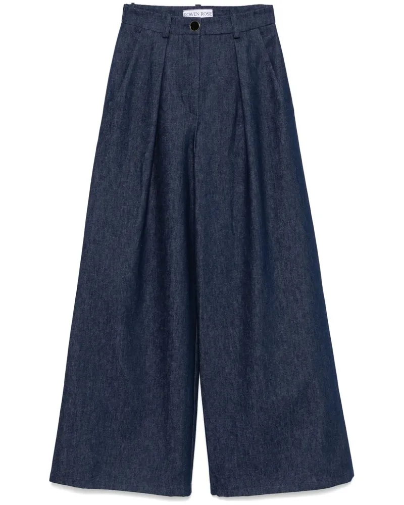 Rowen Rose Jeans mit Bundfalten - Blau Blau