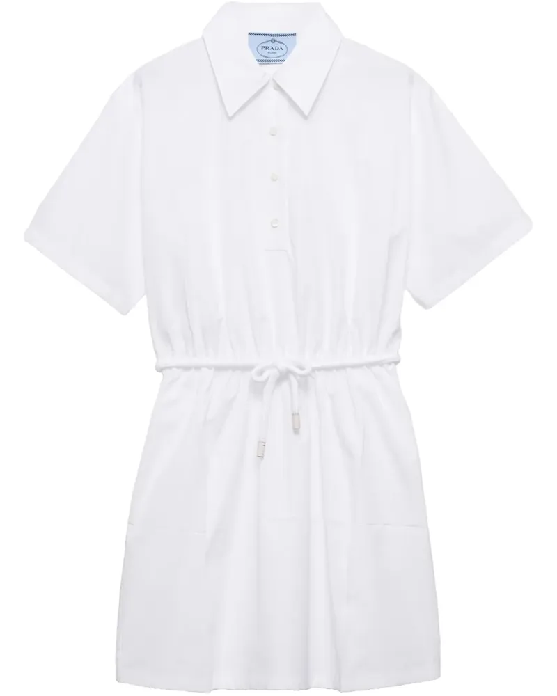 Prada Popeline-Minikleid - Weiß Weiß