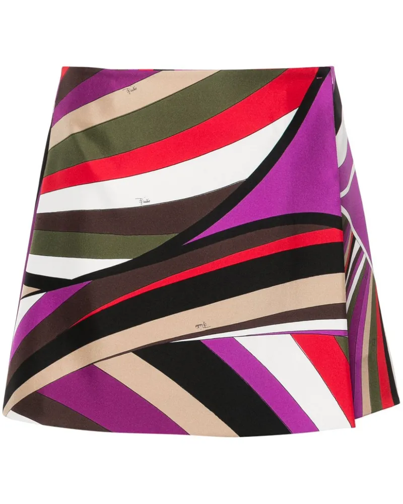 Emilio Pucci Seiden-Minirock mit Iride-Print - Violett Violett