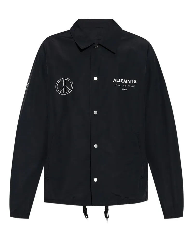 AllSaints Jacke mit Friedenszeichen - Schwarz Schwarz
