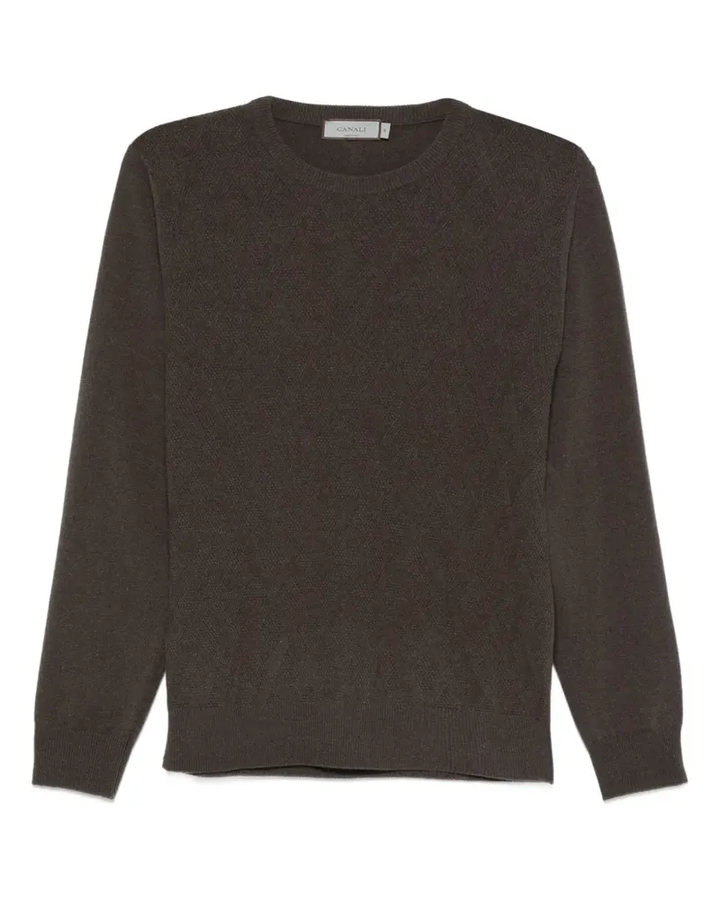 Canali Strukturierter Pullover - Braun Braun