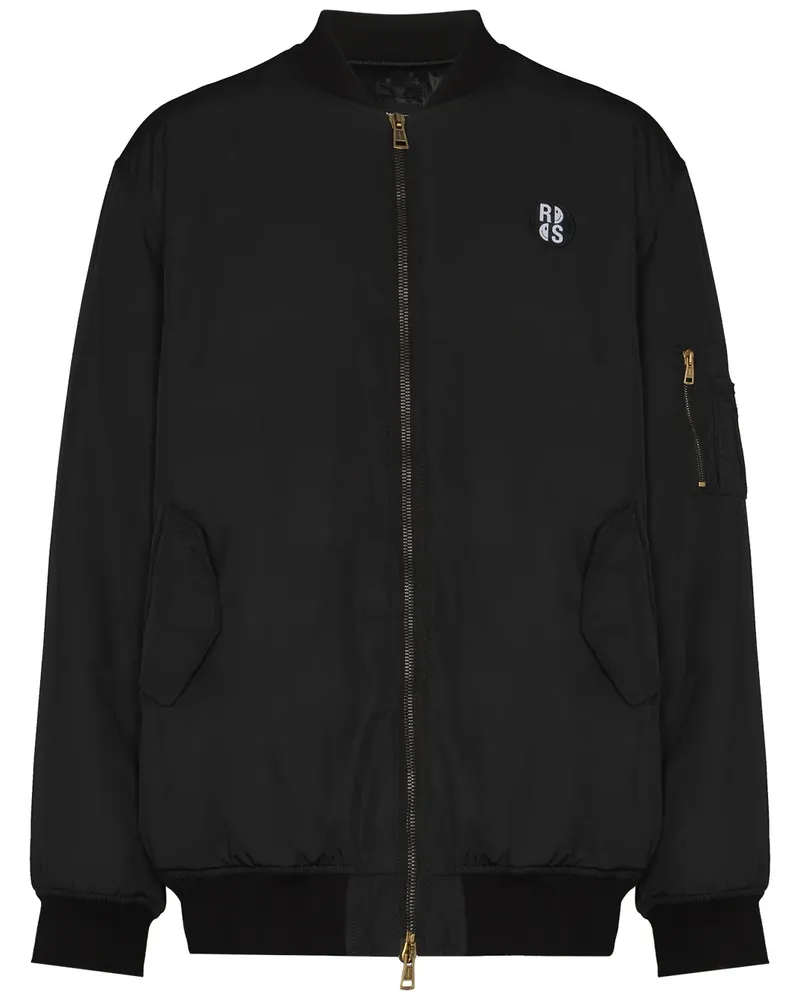 Raf Simons Bomberjacke mit Logo-Patch - Schwarz Schwarz