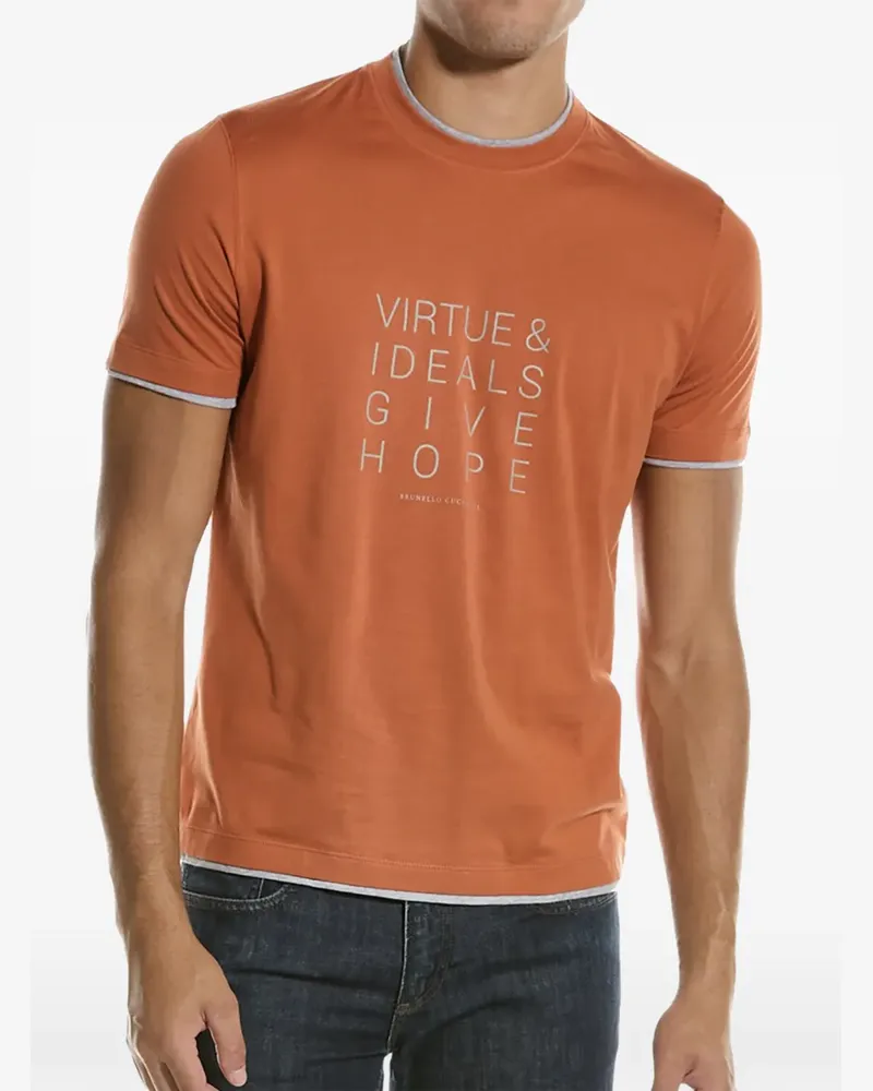 Brunello Cucinelli short-sleeve T-shirt - Orange Orange