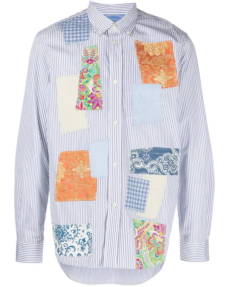 Junya Watanabe Hemd im Patchwork-Look - Blau Blau