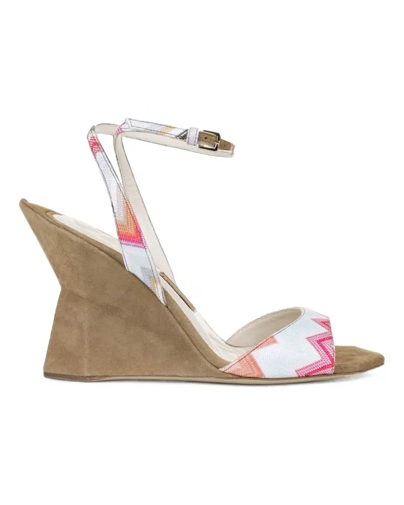 Missoni zigzag-print wedge sandals - Weiß Weiß