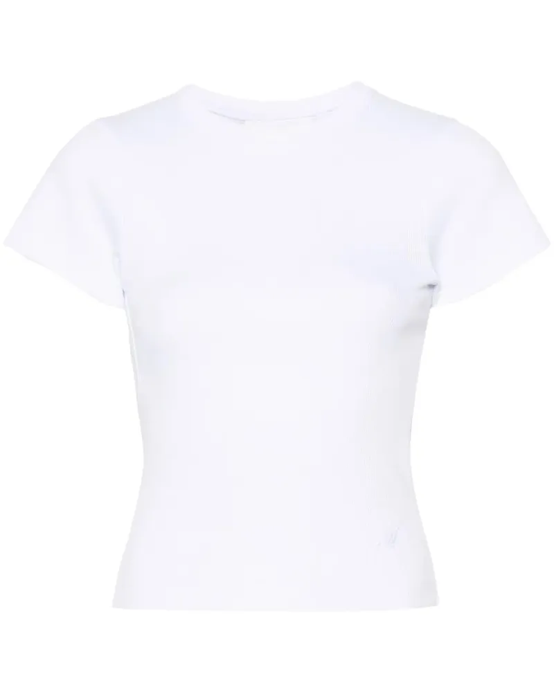 Axel Arigato Geripptes T-Shirt mit Cut-Out - Weiß Weiß