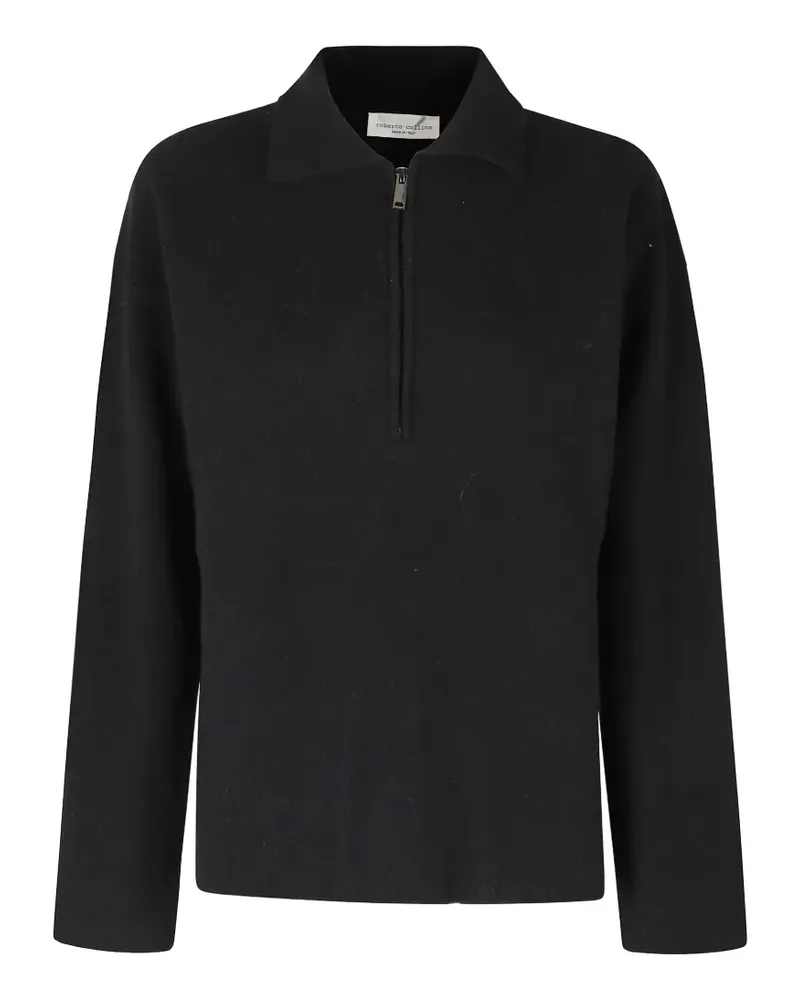 Roberto Collina Poloshirt mit Reißverschluss - Schwarz Schwarz