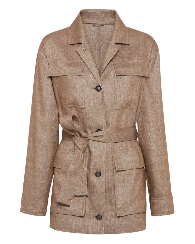 Brunello Cucinelli Jacke mit Gürtel - Braun Braun
