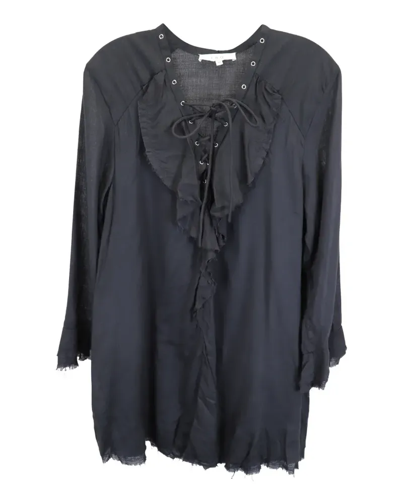 IRO Raw edge bell sleeve mini dress - Schwarz Schwarz