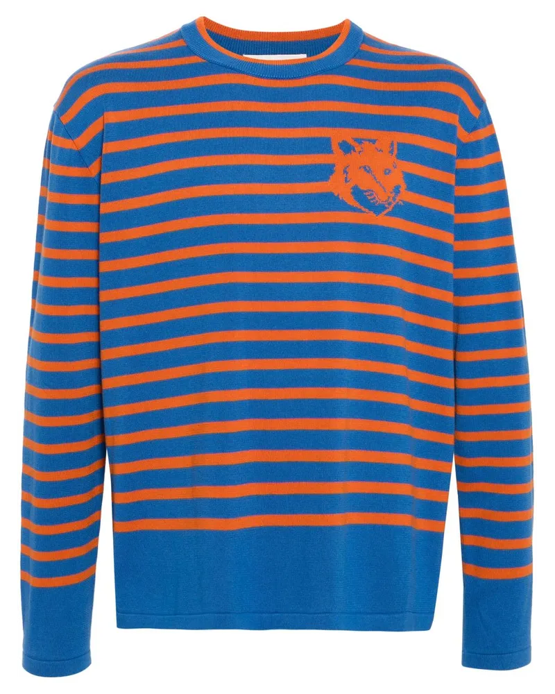 Kitsuné Pullover mit Logo-Intarsie - Blau Blau