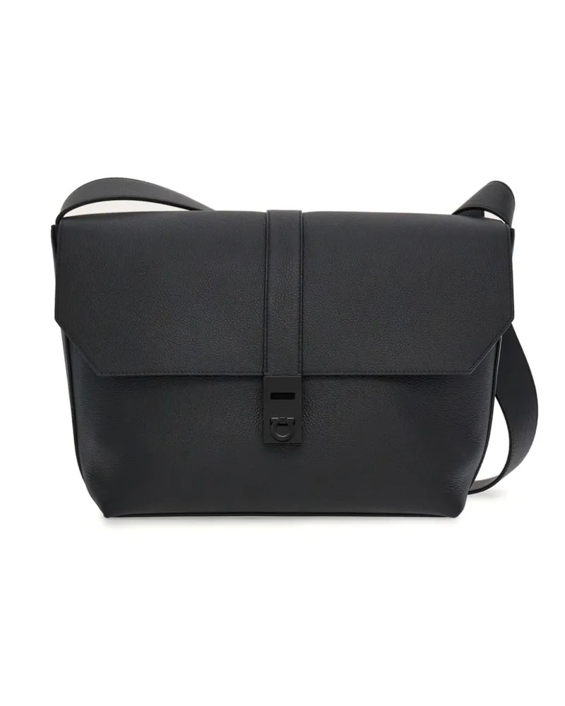 Ferragamo Kuriertasche mit Gancini-Schnalle Schwarz