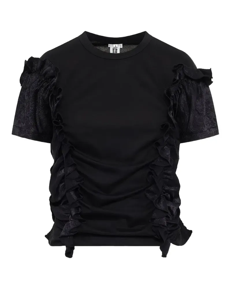 Noir Kei Ninomiya T-Shirt mit Rüschen - Schwarz Schwarz