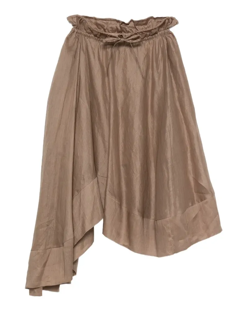 Isabelle Blanche drawstring asymmetric skirt - Braun Braun