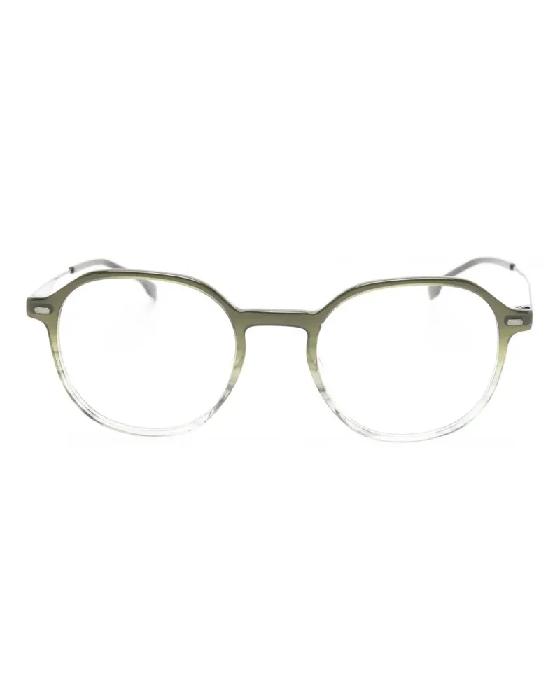HUGO BOSS Brille mit geometrischem Gestell - Grün Grün