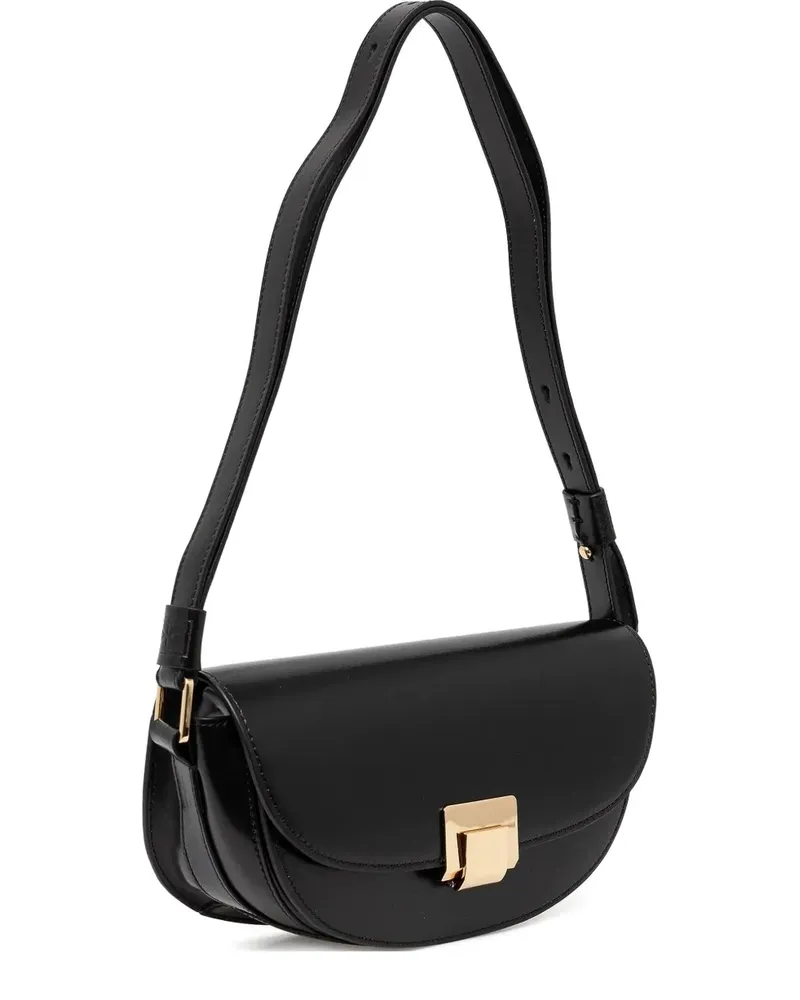 Marc O'Polo Kleine Schultertasche mit Klappe - Schwarz Schwarz