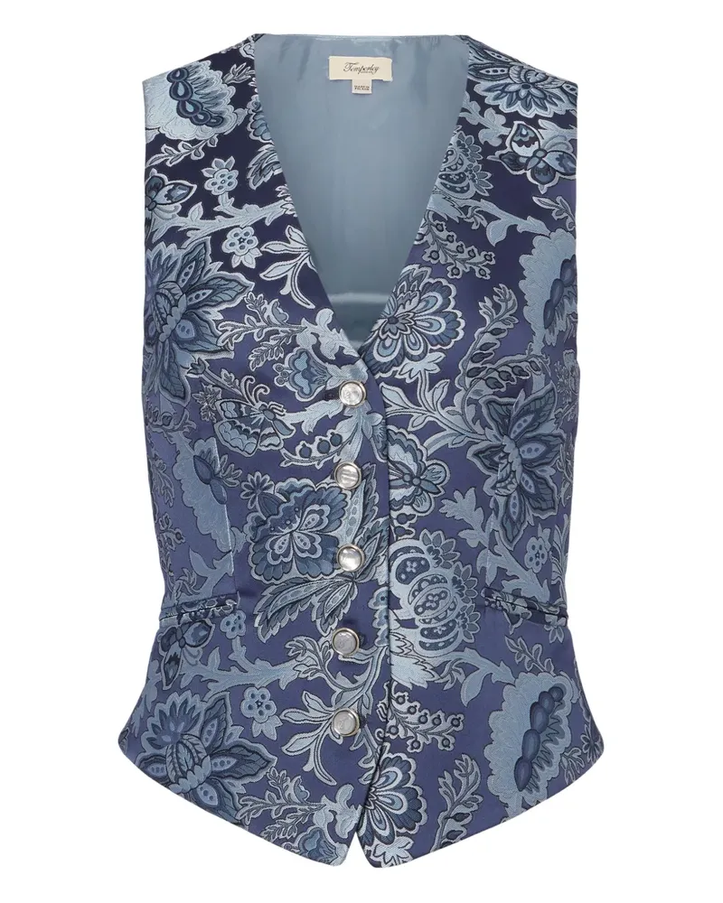 Temperley London Weste mit Blumen-Print - Blau Blau