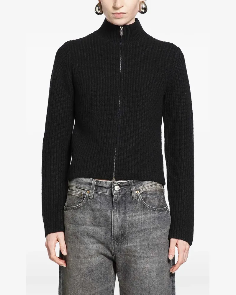 6397 zip-up cardigan - Schwarz Schwarz