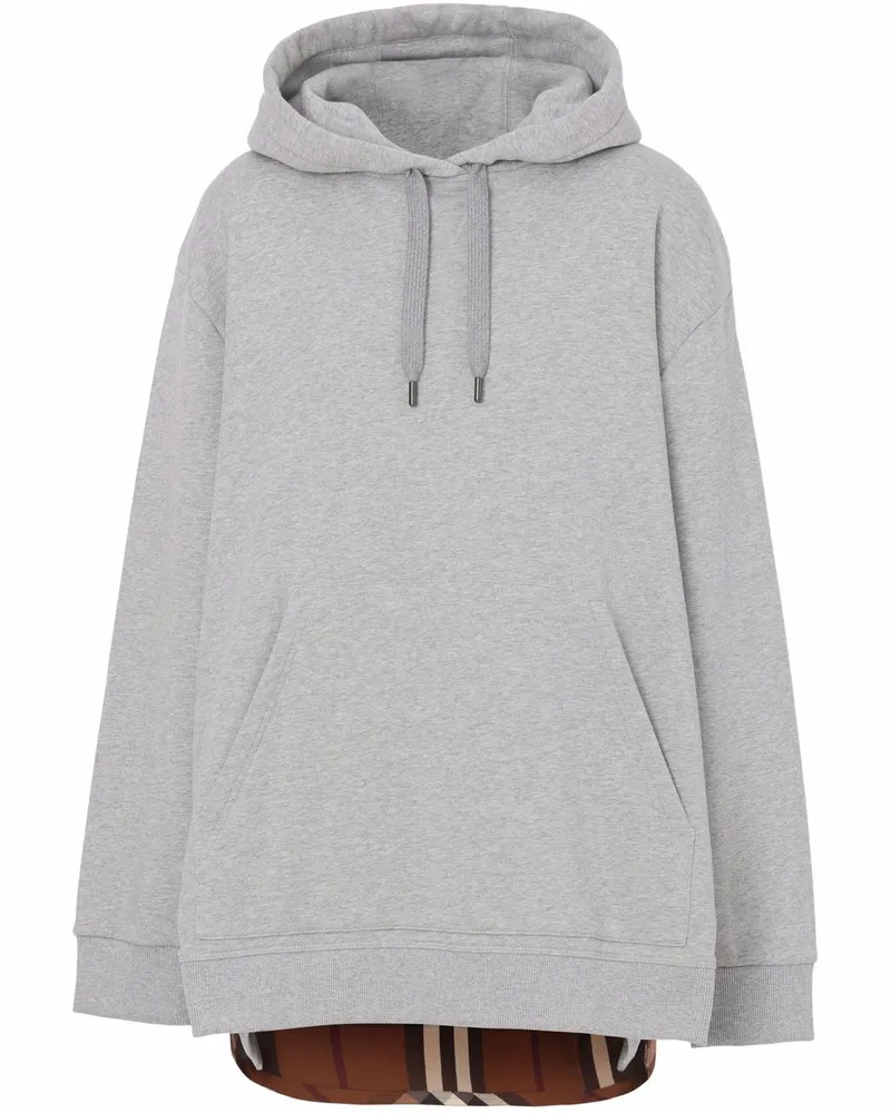Burberry Hoodie mit karierten Einsätzen - Grau Grau