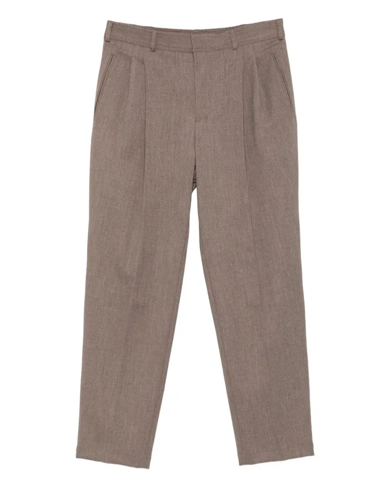 Emporio Armani silk blend tailored trousers - Nude Nude
