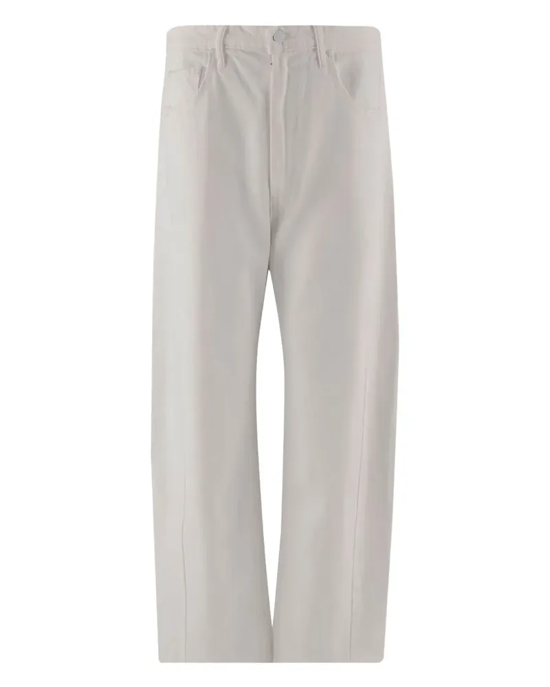 Mother Jeans mit weitem Bein - Weiß Weiß