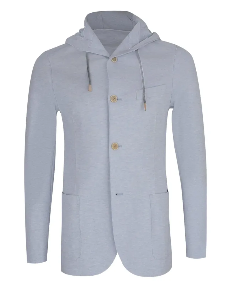 Eleventy hooded buttoned jacket - Blau Blau