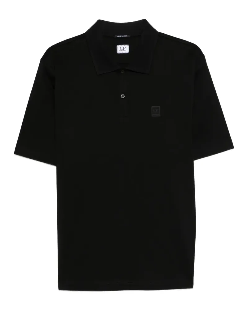 C.P. Company Poloshirt mit Logo-Patch - Schwarz Schwarz
