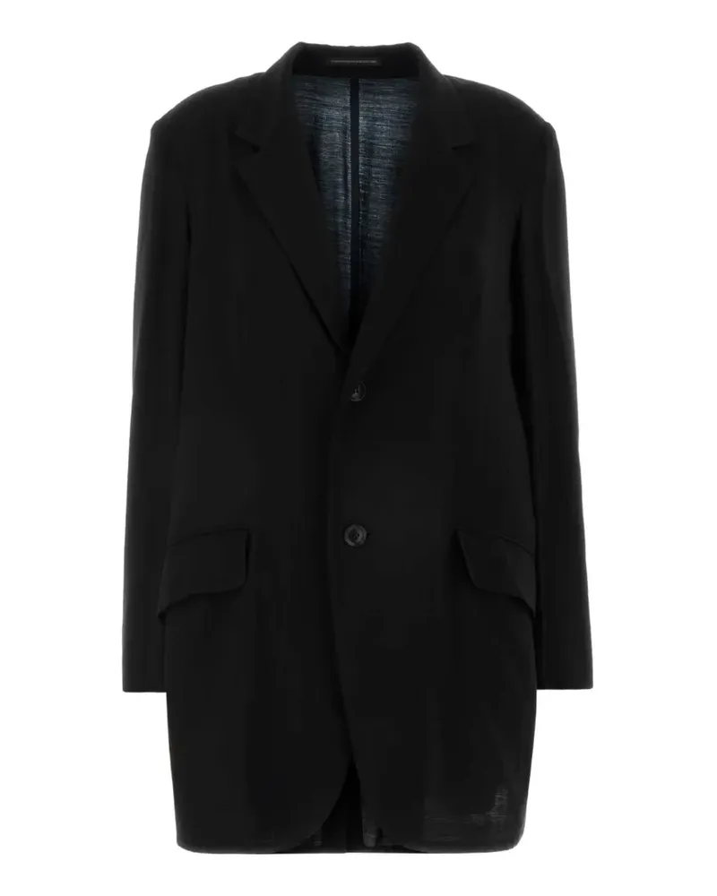 Yohji Yamamoto notched-lapel jersey blazer - Schwarz Schwarz