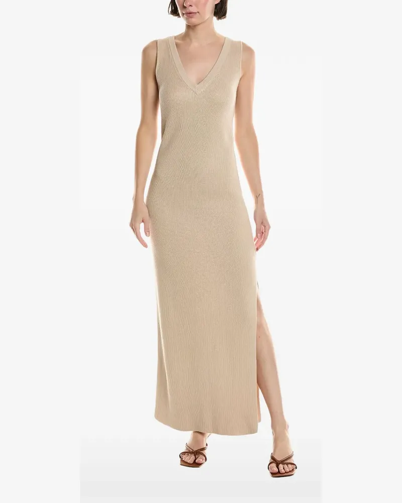 Brunello Cucinelli ribbed sleeveless maxi dress - Nude Nude