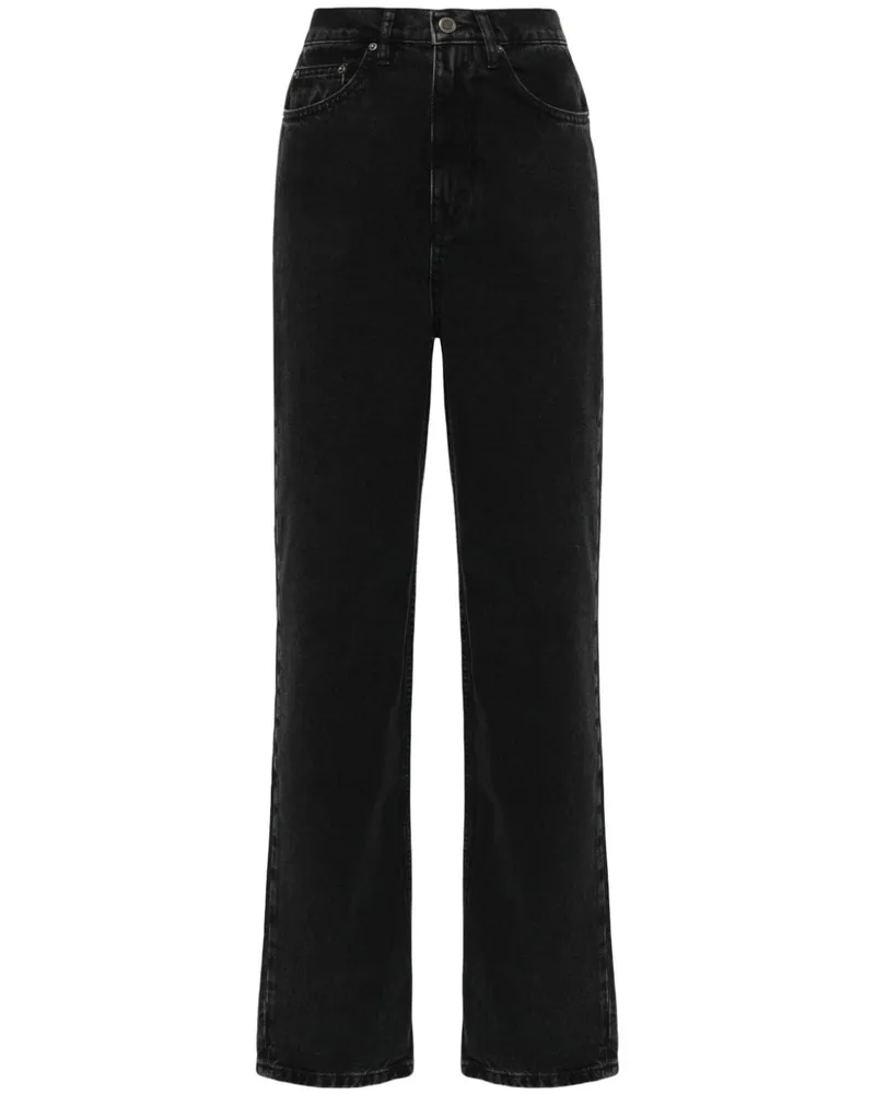 ROTATE Birger Christensen Weite High-Rise-Jeans Schwarz