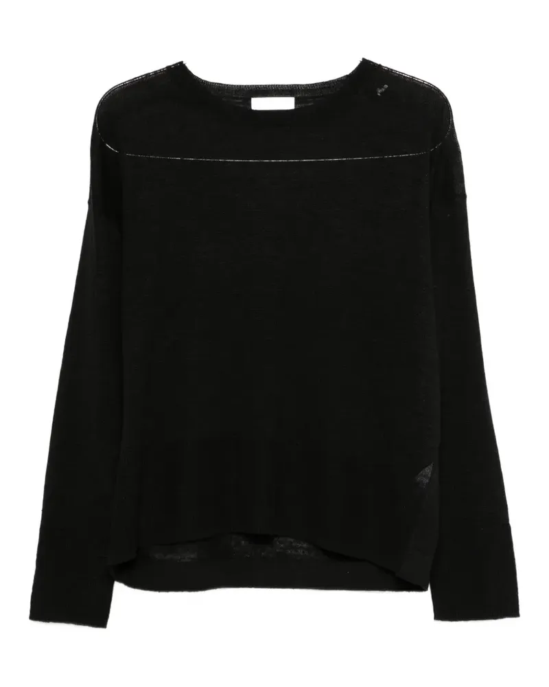 Majestic round neck sweater - Schwarz Schwarz