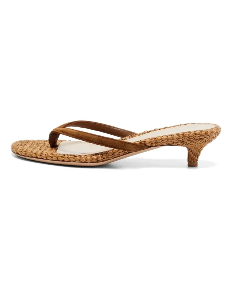 Gianvito Rossi Calypso Zehensteg-Sandalen aus Raffiabast - Nude Nude