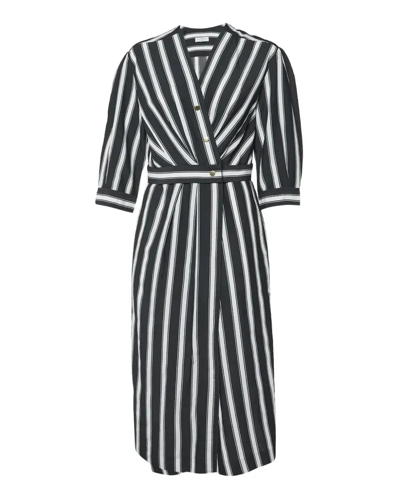 Sandro striped midi dress - Schwarz Schwarz