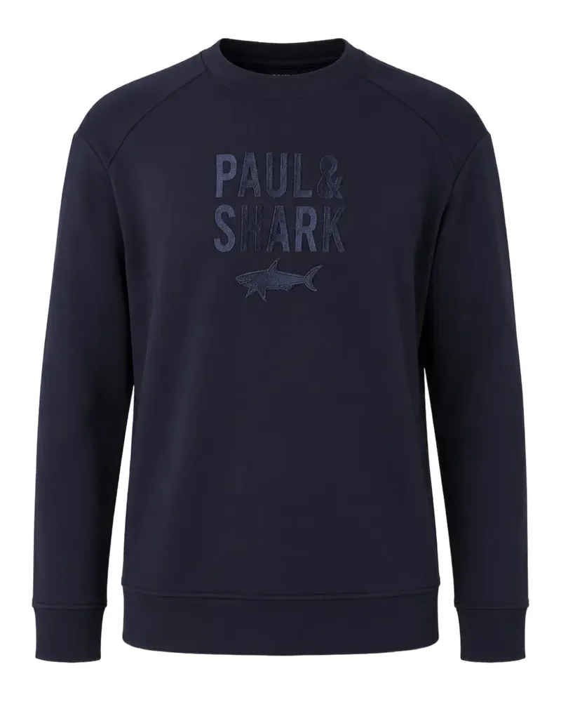 Paul & Shark logo-embroidered raglan-sleeve sweater - Blau Blau