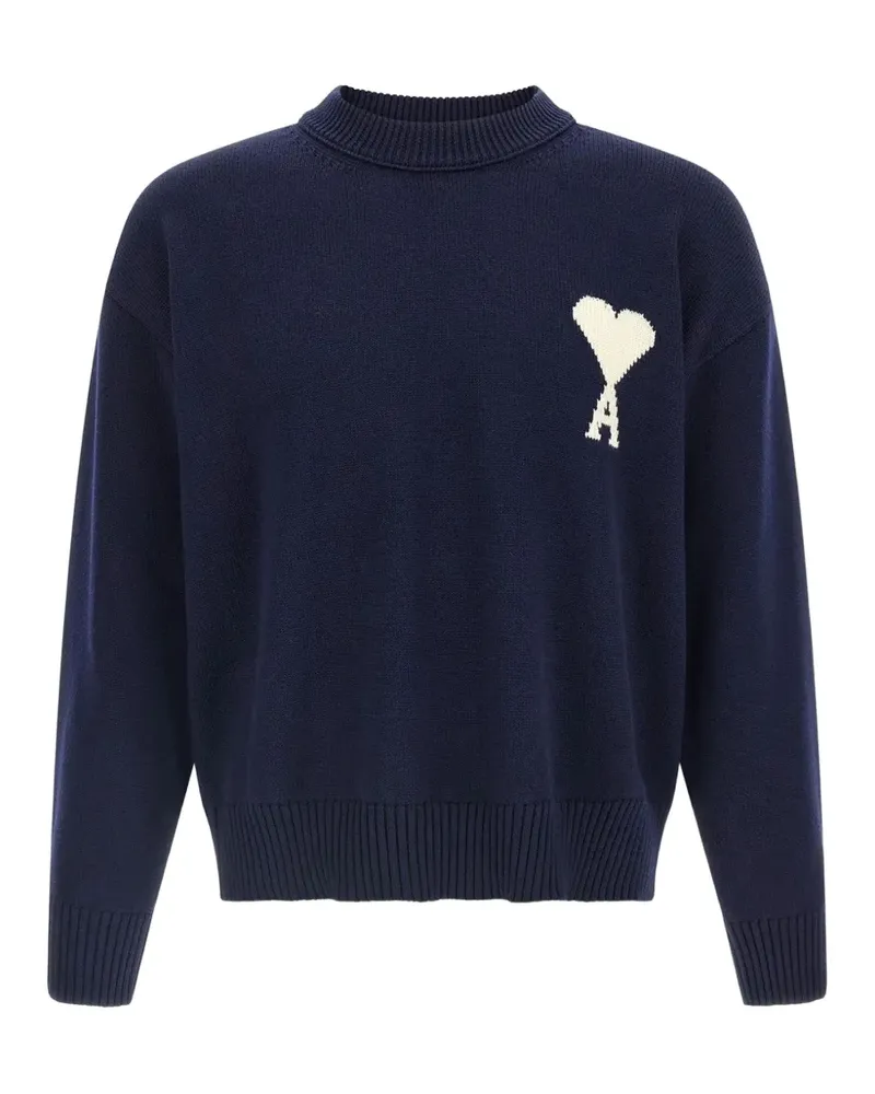 AMI Paris intarsia crew-neck sweater - Blau Blau