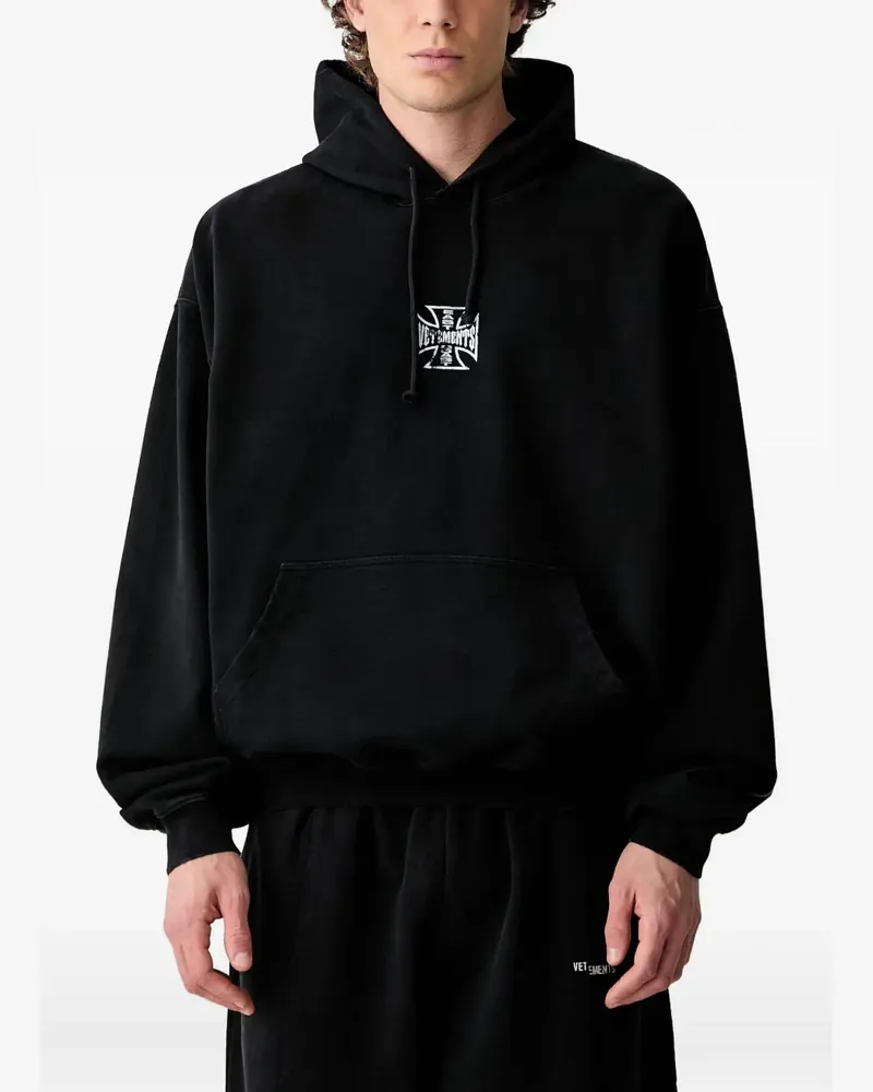 VETEMENTS Hoodie mit Logo-Print - Schwarz Schwarz