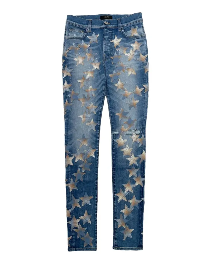 Amiri star-patch jeans - Blau Blau