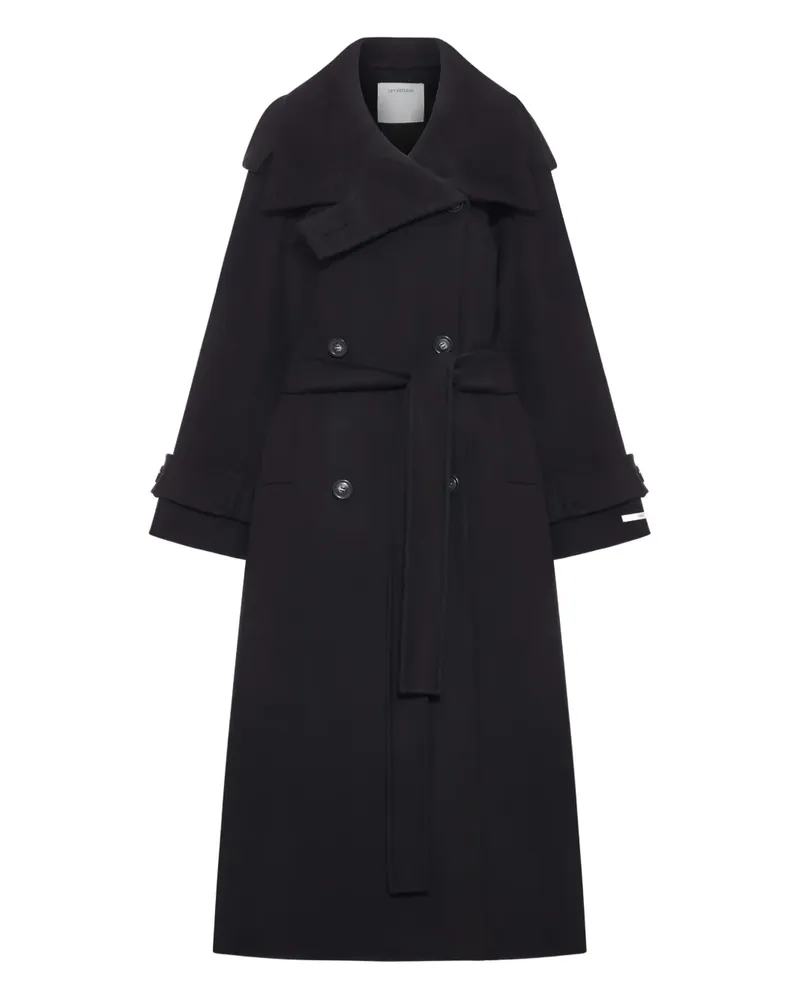 SPORTMAX Doppelreihiger Mantel mit Gürtel - Schwarz Schwarz