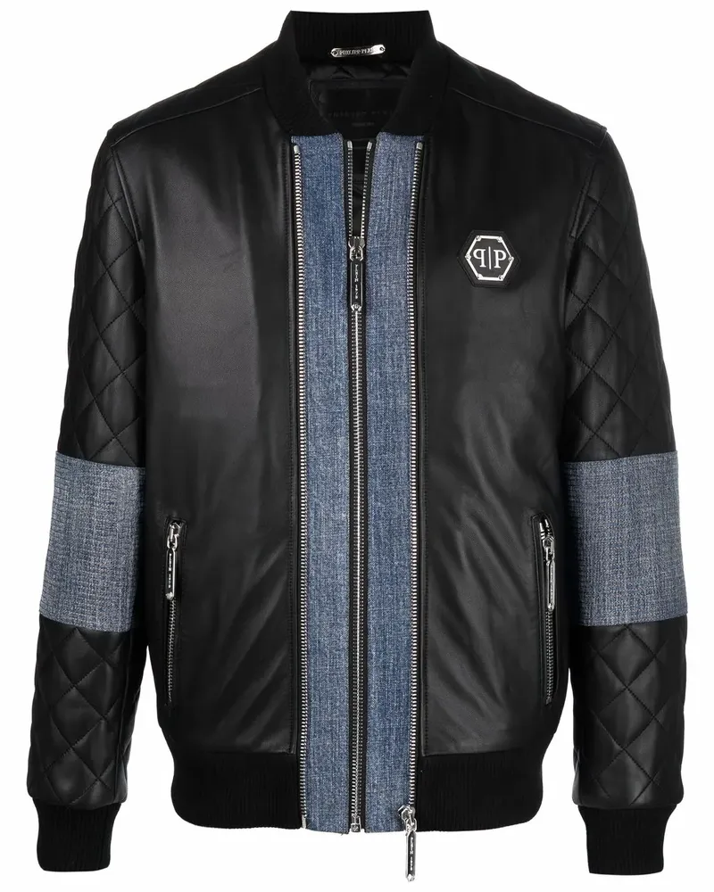 Philipp Plein Bomberjacke mit Logo - Schwarz Schwarz