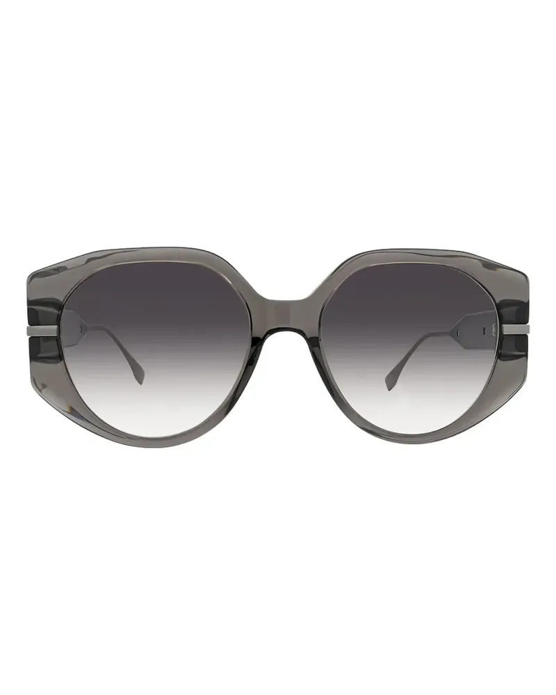 Fendi Sonnenbrille mit rundem Gestell - Grau Grau