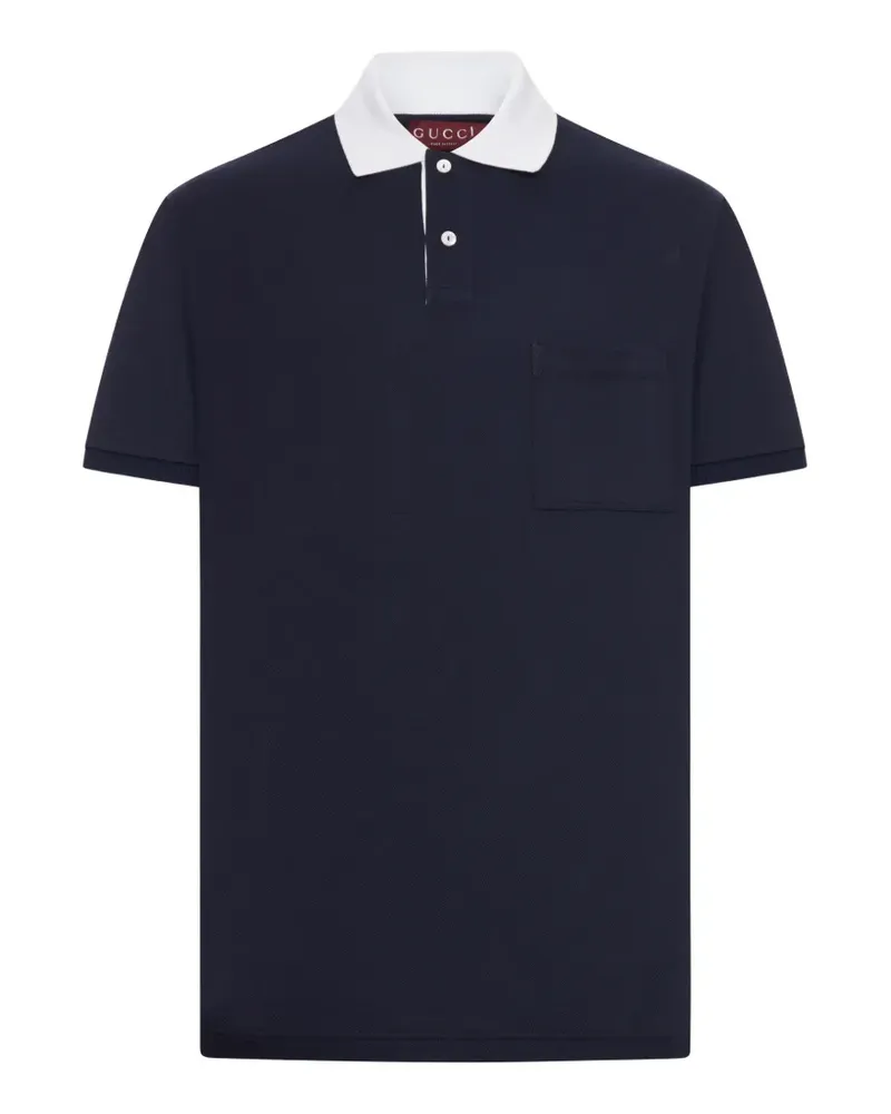 Gucci chest-pocket short-sleeved polo shirt - Blau Blau