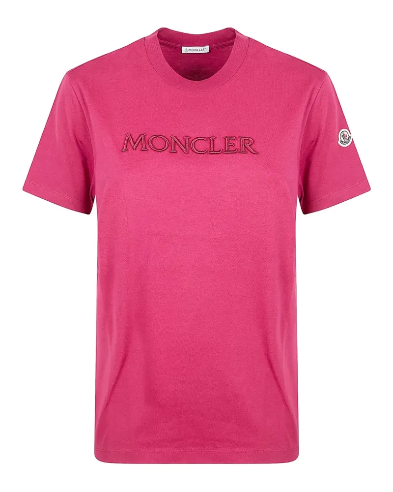 Moncler logo-embroidered T-shirt - Rosa Rosa