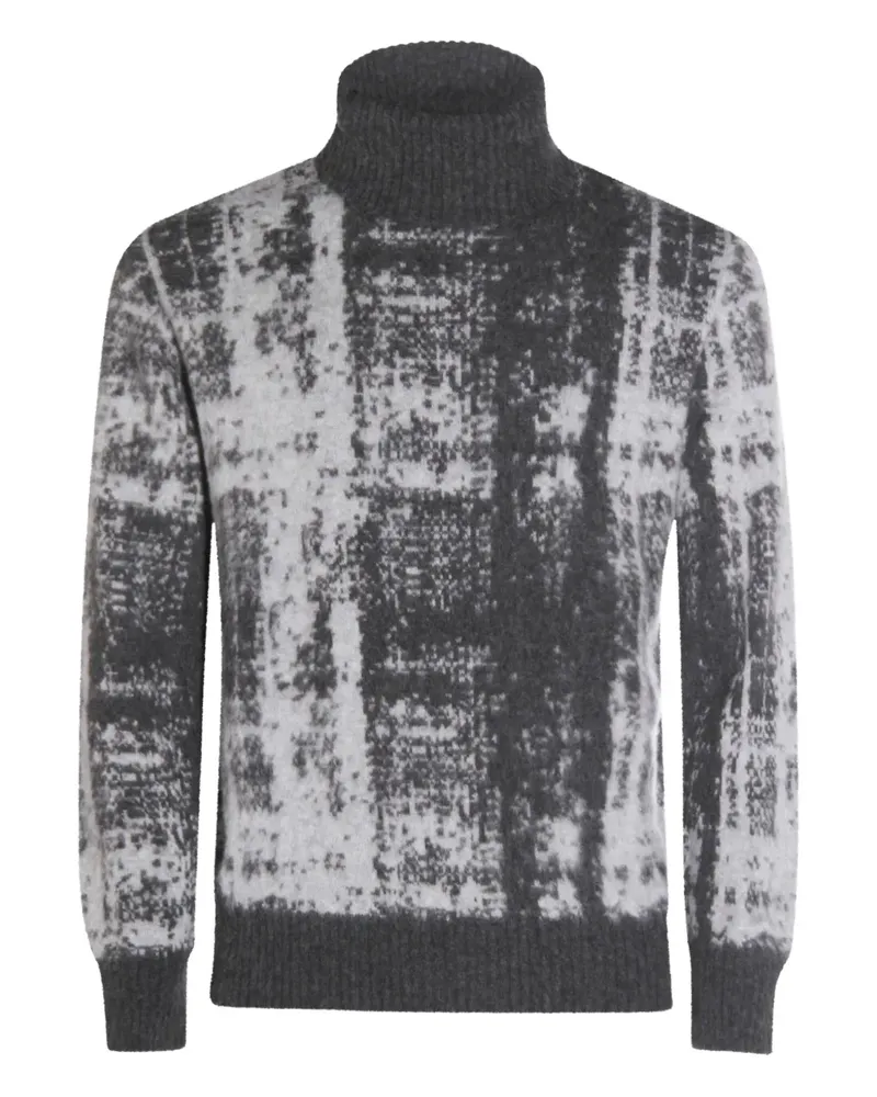 Piacenza Cashmere Rollkragenpullover mit abstraktem Motiv - Grau Grau
