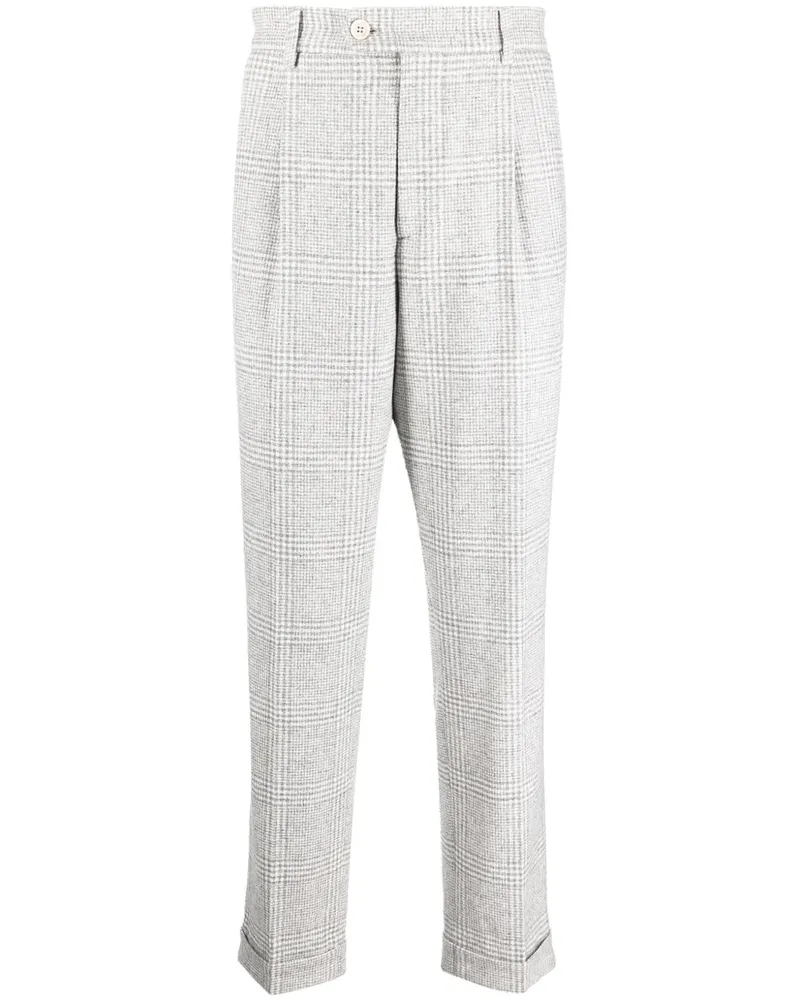 Brunello Cucinelli Karierte Tapered-Hose - Grau Grau