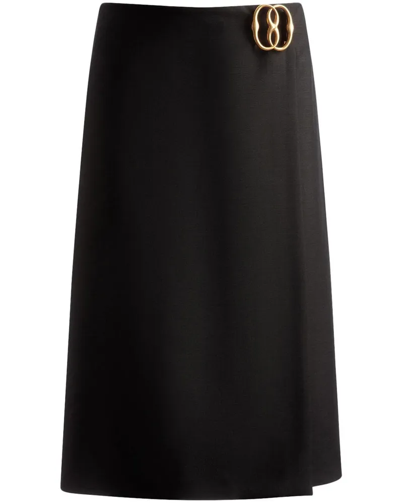 Bally Minirock mit Logo-Schild - Schwarz Schwarz