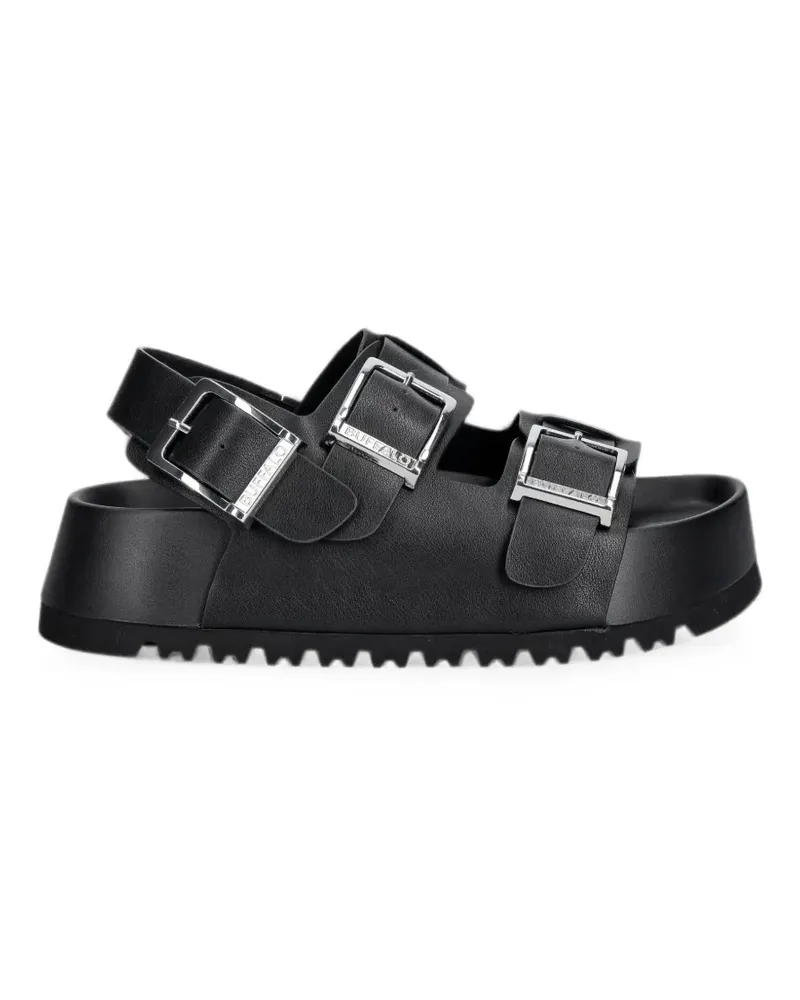 Buffalo Jane Athena Plateau-Sandalen mit Schnalle - Schwarz Schwarz