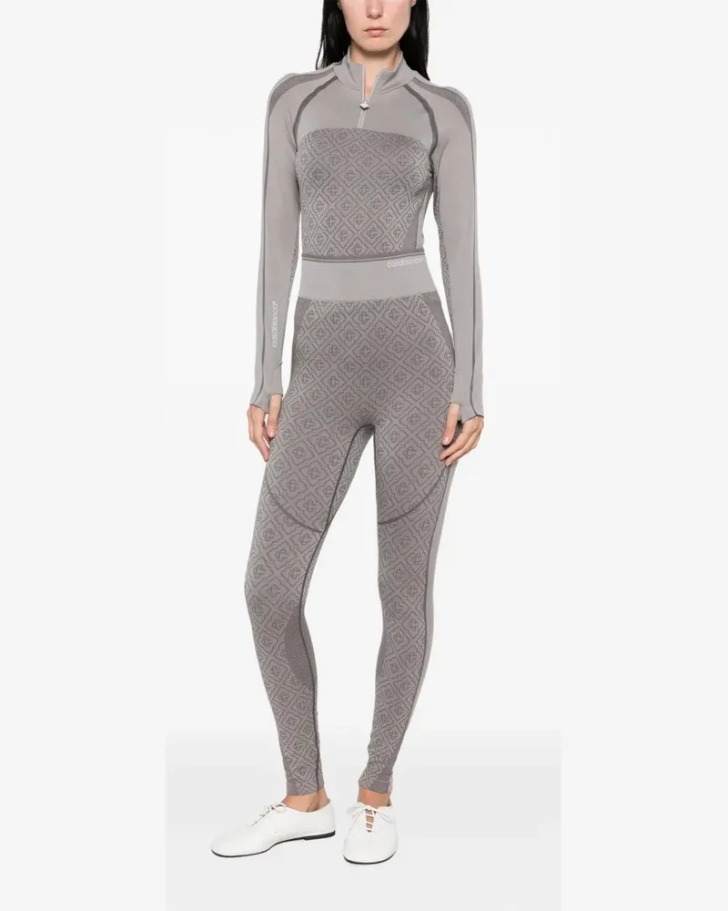 Casablanca Paris Leggings mit Monogrammmuster - Grau Grau