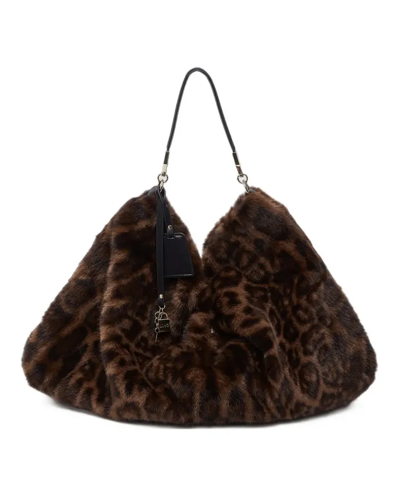 Liu Jo large faux fur bag - Braun Braun