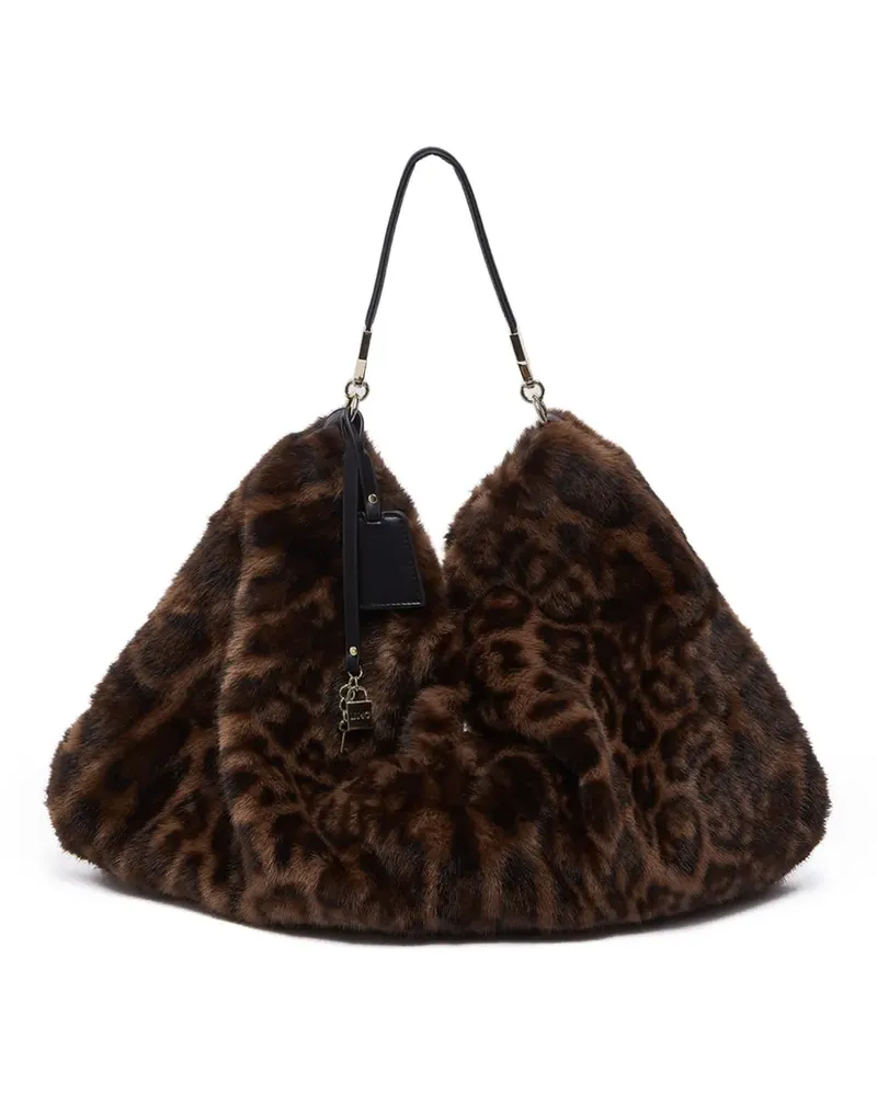 Liu Jo Große Tasche aus Faux Fur - Braun Braun
