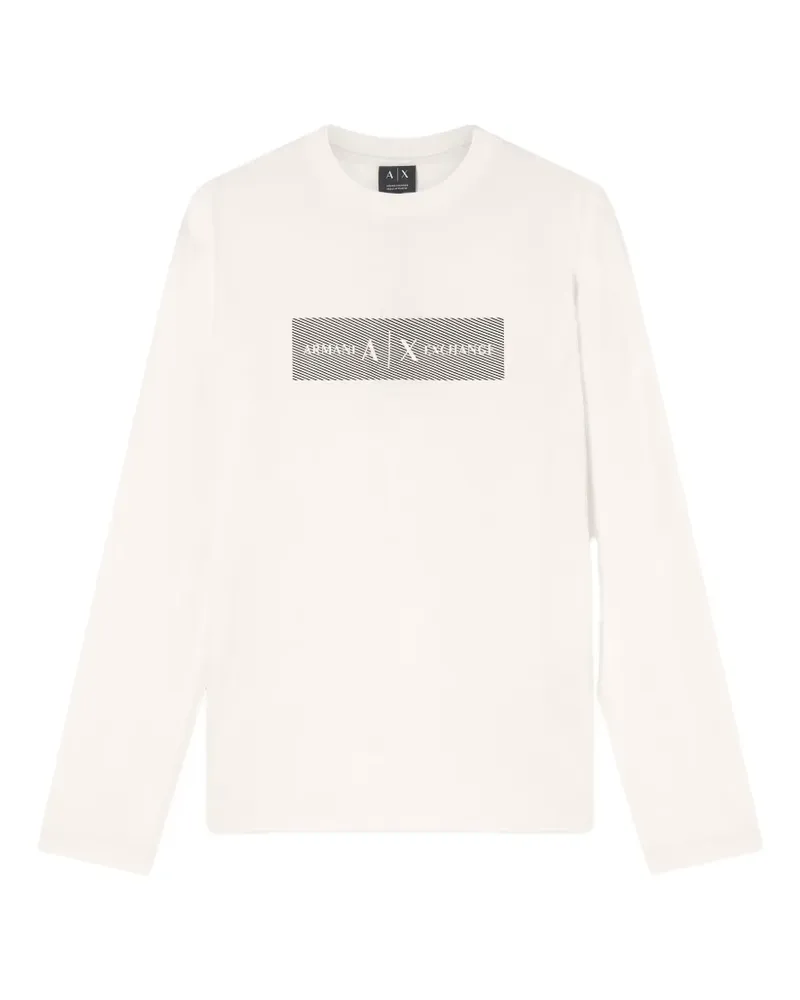 Armani Exchange Langarmshirt mit Logo-Print - Weiß Weiß